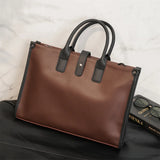Men's Portable Briefcase Retro File Bag