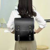 College Retro Girls Backpack PU Travel Backpack Anti-Theft Backpack