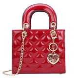 Retro Embroidered Rhombus Leather Women Messenger Bag