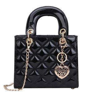 Retro Embroidered Rhombus Leather Women Messenger Bag