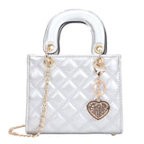 Retro Embroidered Rhombus Leather Women Messenger Bag