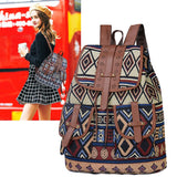 Ethnic Retro Pattern Waterproof Canvas Women's Backpack