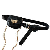 Chains PU Leather Waist Bag for Women