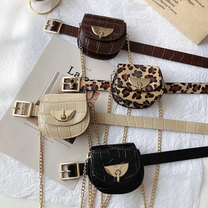 Chains PU Leather Waist Bag for Women