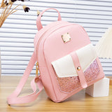 Soft Leather Women's Backpack Large Capacity Student Bag