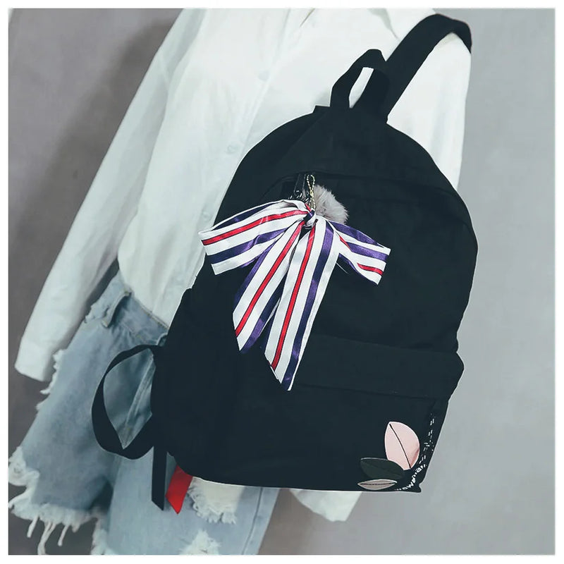 Canvas Backpack for Teenage Girls 15.6-inch Laptop School Bag