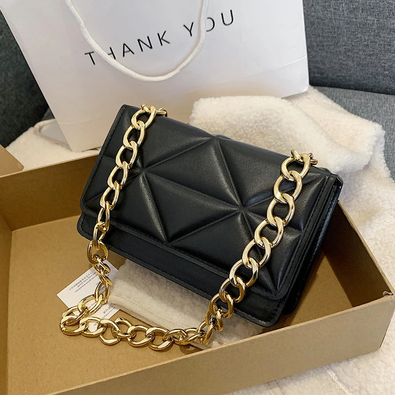 Women's V Pattern Embossed Square Bag Messenger Small Shoulder Crossbody Bags