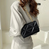 Women's V Pattern Embossed Square Bag Messenger Small Shoulder Crossbody Bags