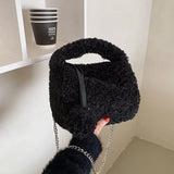 Women's Small Fresh Lamb Velvet Bag with Chain Shoulder Messenger Bag