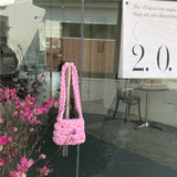 Soft Knitted Messenger Bag Girls Mini Shoulder Bag