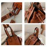 Vintage Triangle Handbag Matte Shoulder Crossbody Bag Tote Shopping Bag