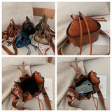 Vintage Triangle Handbag Matte Shoulder Crossbody Bag Tote Shopping Bag