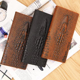 Men's Leather Long Wallet Vintage Crocodile Bag