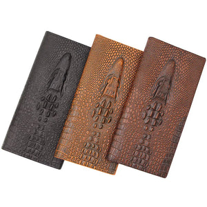 Men's Leather Long Wallet Vintage Crocodile Bag