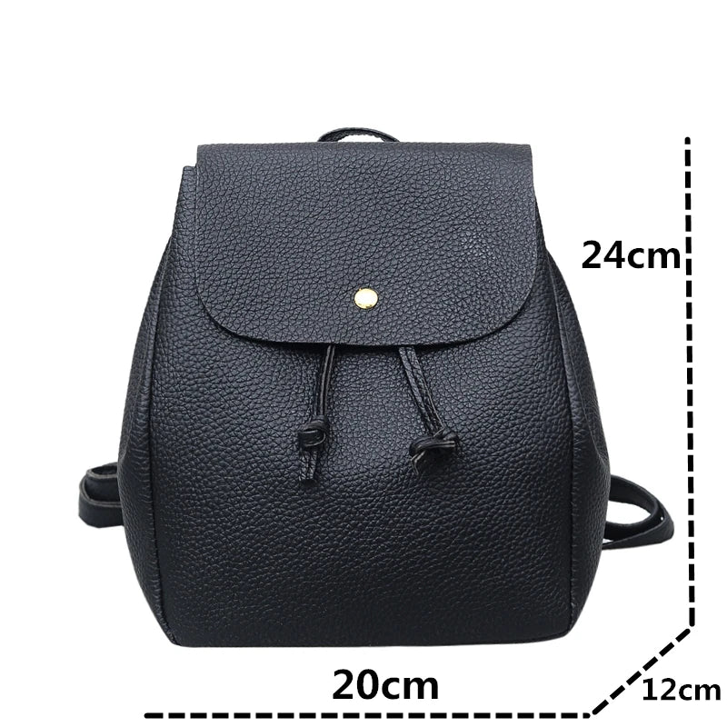 Mini Lady Backpack Retro Pu Leather Girls Small Backpack