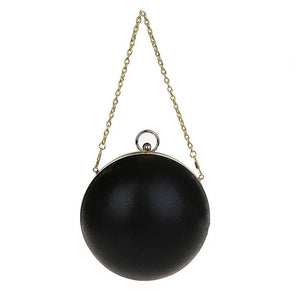 Round Shape Silver Clutch Ball Evening Bag Red Handbag WY64