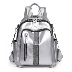 Ladies Large Capacity PU Leather Backpack