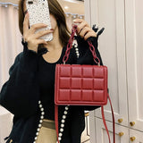 Embossed Flap Crossbody Bag Women's Mini Handbag Purse