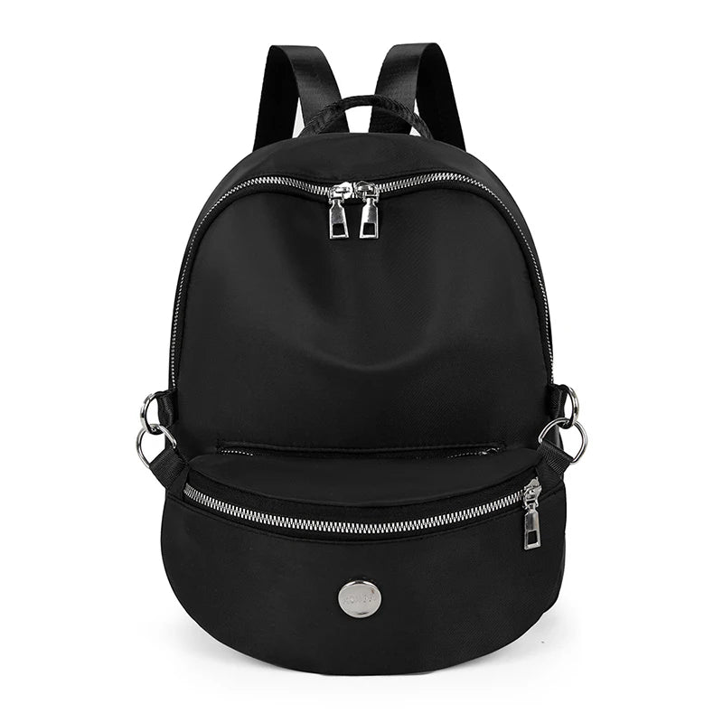 Ladies Double Pocket Oxford Fabric Backpack Lightweight Women's School Bag