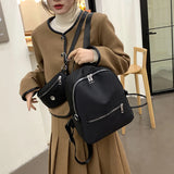 Ladies Double Pocket Oxford Fabric Backpack Lightweight Women's School Bag