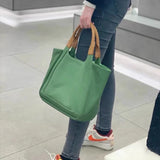 Japanese Style Canvas Tote Bag with Large Capacity
