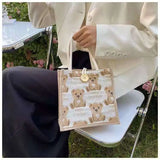 Small Fresh Japanese Linen Tote Bag for Student Lunch