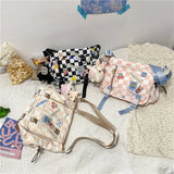 Japanese Plaid Rabbit Messenger Bag