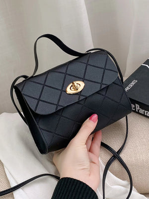 Lingge Embossed Small Square Bag Handbags for Women