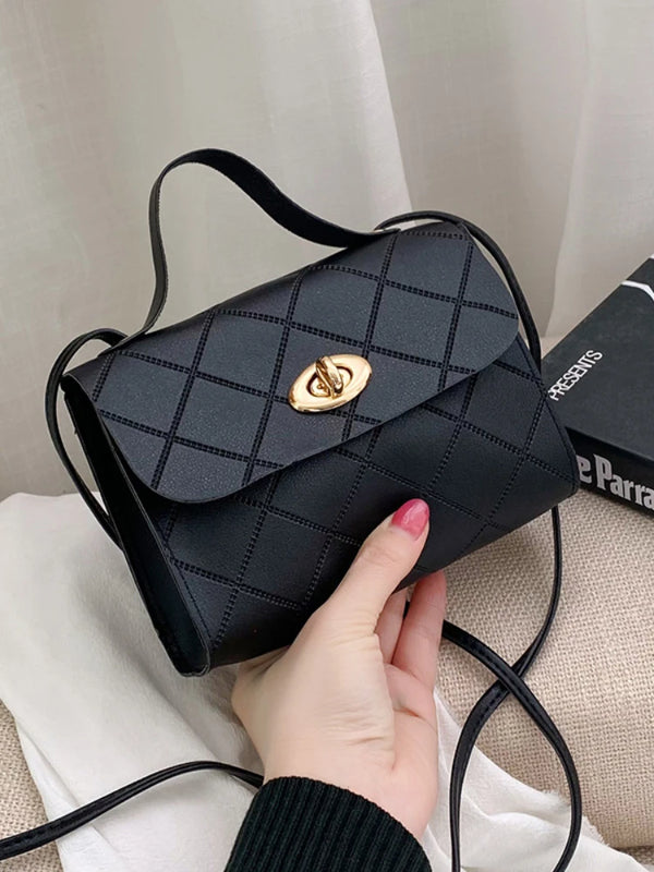 Lingge Embossed Small Square Bag Handbags for Women