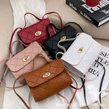 Lingge Embossed Small Square Bag Handbags for Women