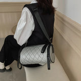 Lingge Single Shoulder Cylinder Women's Bag Wide Shoulder Belt Messenger Bag