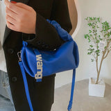 Pleated Rhinestone Shoulder Bag Crystal Chain Sling Handbag