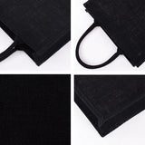 Women Jute Tote Bags Burlap Soft Handle Shopping Organizer Storage Handbag