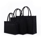 Women Jute Tote Bags Burlap Soft Handle Shopping Organizer Storage Handbag