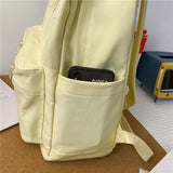 Casual Nylon Student Schoolbag Double Zipper Charm Keychain