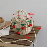 Cherry Small Fresh Straw Bag Hand-Woven Bag Strawberry Messenger