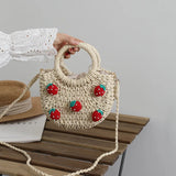 Cherry Small Fresh Straw Bag Hand-Woven Bag Strawberry Messenger