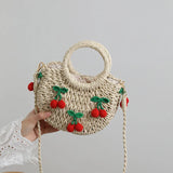 Cherry Small Fresh Straw Bag Hand-Woven Bag Strawberry Messenger