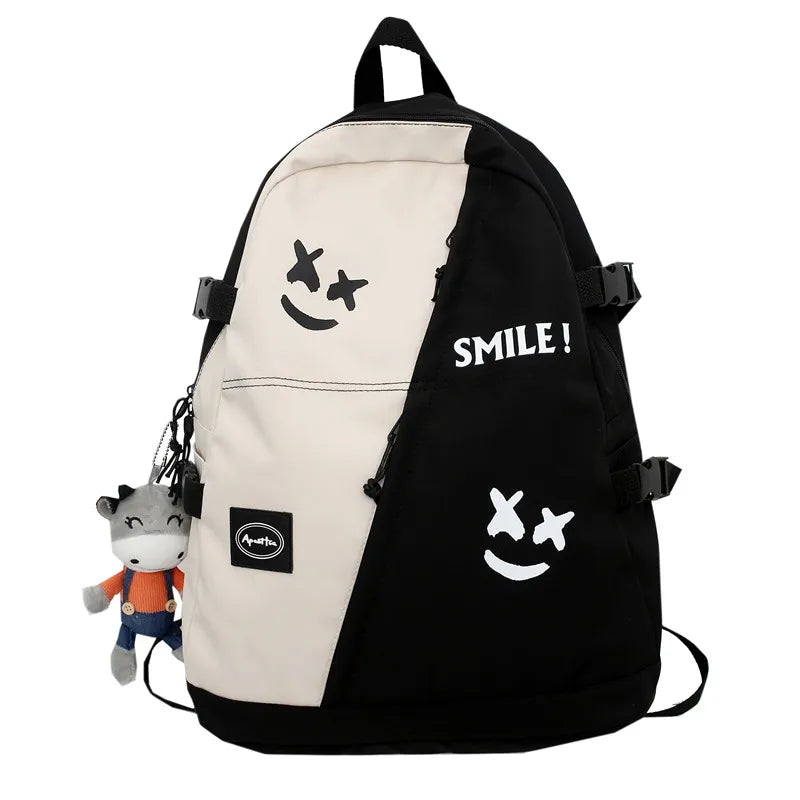 Winter Couple Travel Backpack, Portable Youth School Bag