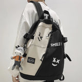 Winter Couple Travel Backpack, Portable Youth School Bag