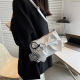 Girl Small Square Bag with Sweet Bow Cross-Body Shoulder Bag