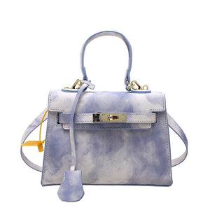 Pink Crossbody Bag with Lock, High-Quality Texture Handbag