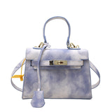 Pink Crossbody Bag with Lock, High-Quality Texture Handbag