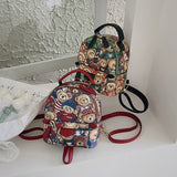 Jacquard Canvas Casual Backpack Women Bag