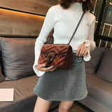 Soft Leather Chain Shoulder Bag