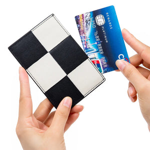 Leather Woven Ultra-thin Card Bag in Lattice Design