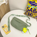 Japanese Flower Fanny Pack Purse PVC Crossbody Bag for Women Chain