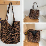 Retro Letter Printing Canvas Bag Portable Large-Capacity Shopping Bag