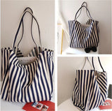 Retro Letter Printing Canvas Bag Portable Large-Capacity Shopping Bag