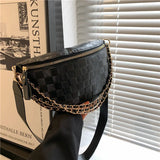 Plaid Chest Bag for Women Street Style Messenger Waist Bag